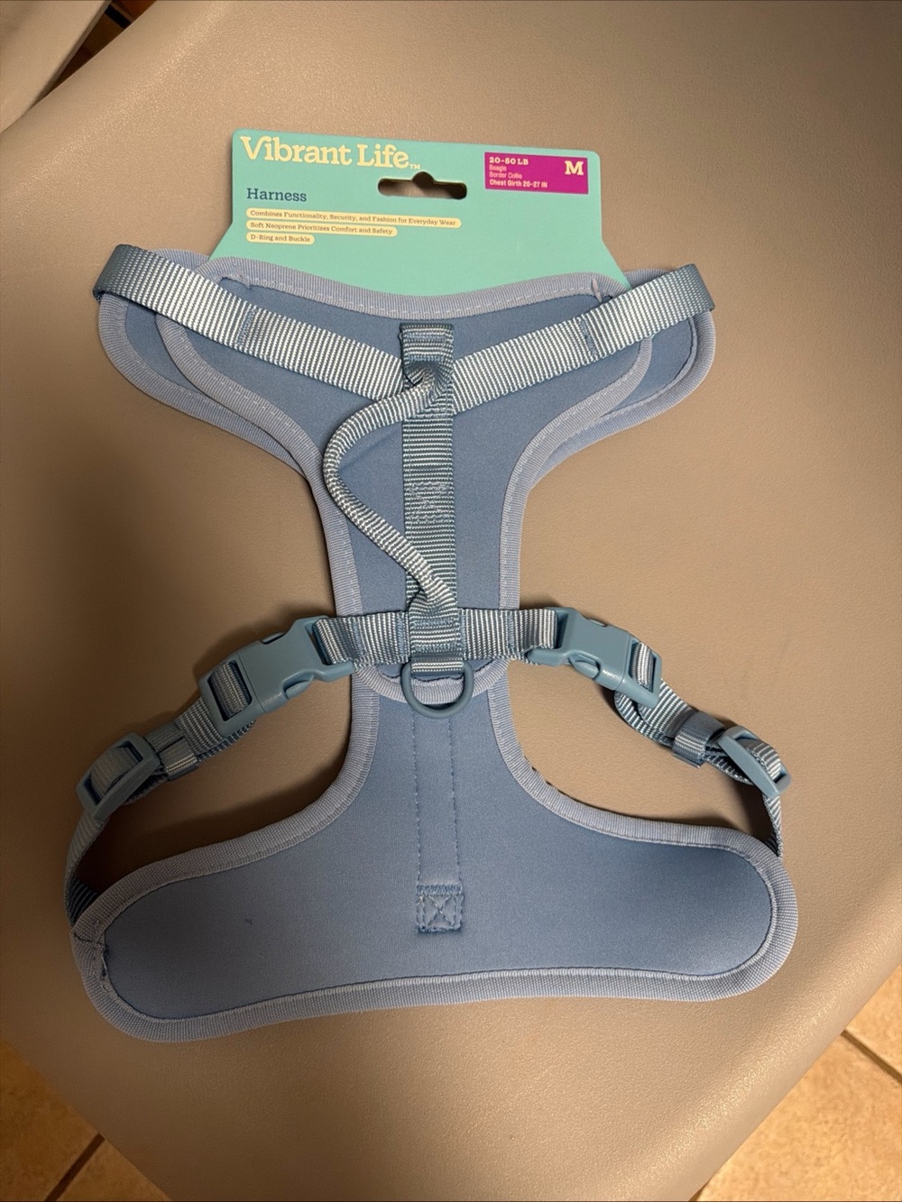 Vibrant Life Soft Light Blue Dog Bib Harness - Medium t17